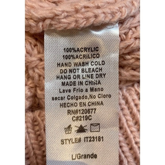 NWT Women’s Open Knit Sweater Jumper Crop Distressed Women’s Sz L Barbie Y2K - Picture 8 of 8